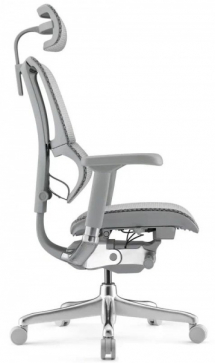 Кресло FALTO IOO-E2 ELITE( Серый каркас/сетка T-168-B2 Natural Mesh светло серый/крестовина металл) - 7